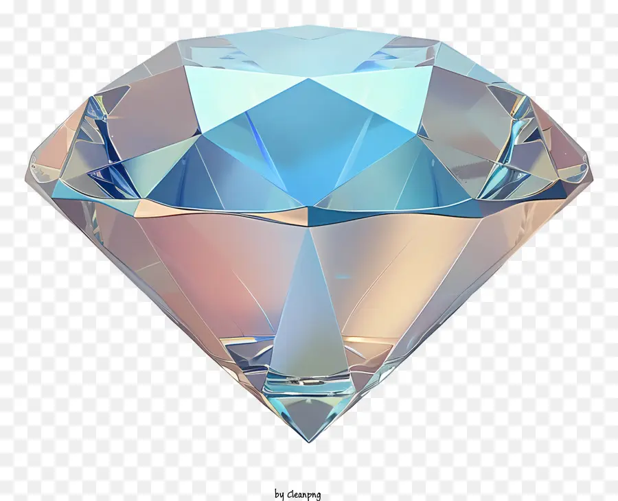 Diamond Blue Diamond Facetted Diamant Speced Diamond Reflection Diamond - Transparent Blue Diamond mit scharfen Facetten