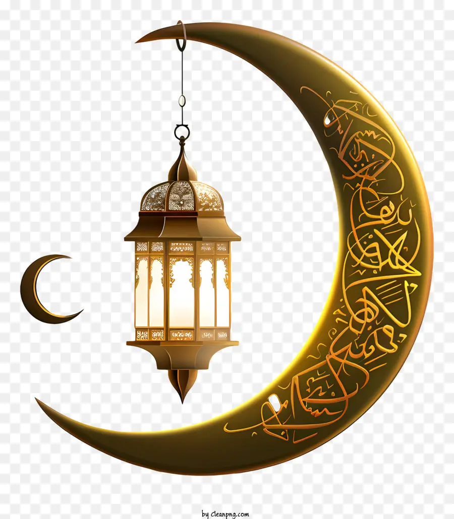 islamische Kalligraphie - Goldene Laterne hängt vom Mond, islamische Kalligraphie