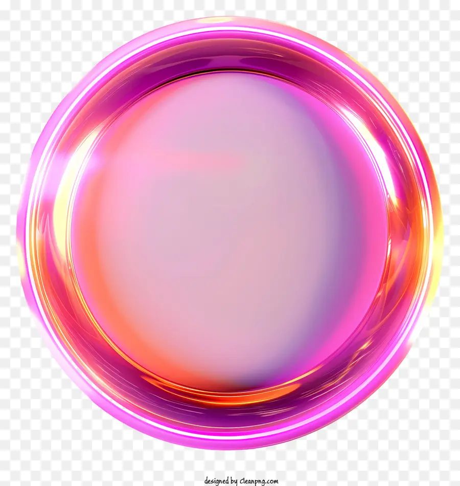 neon Kreis - Farbenfrohe metallische Kugel, die auf schwarzem Hintergrund leuchtet