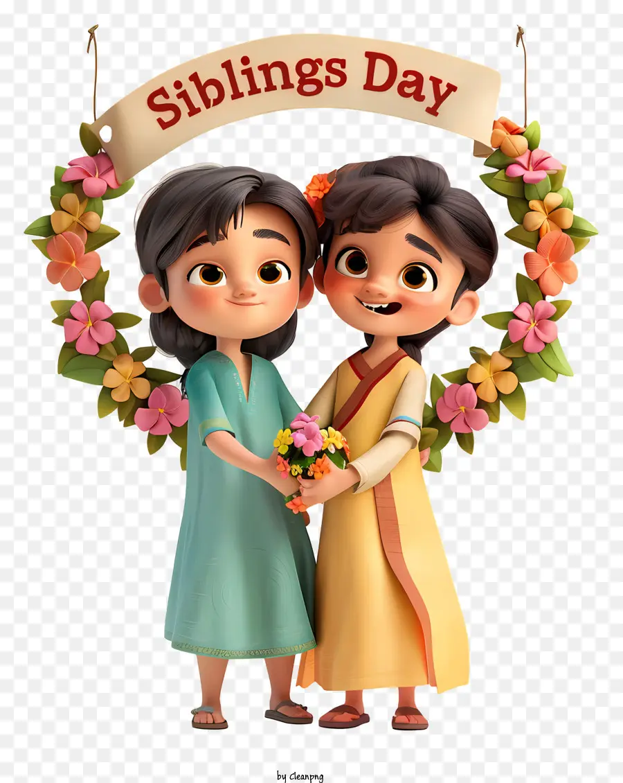 Geschwister Tag - Frauen in indischer Kleidung feiern den Geschwistern Tag glücklich