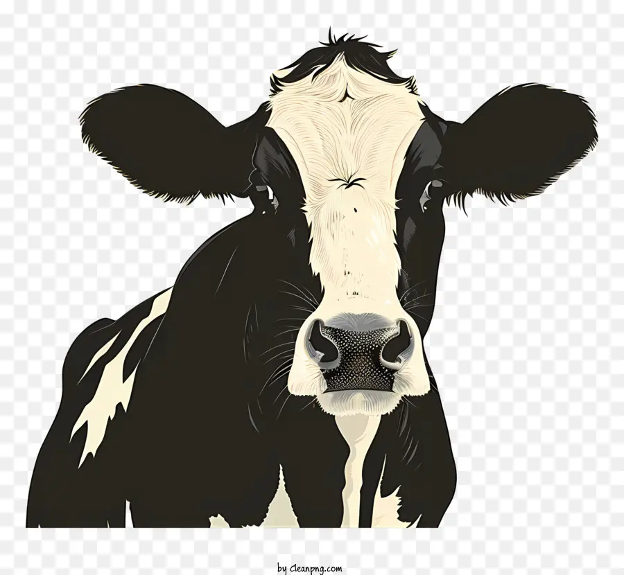 Bò Bò Phác thảo Động vật Vẽ hình minh họa màu đen và trắng - Bản phác thảo đen và trắng của đầu bò