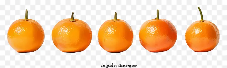 Mandarine Orangen Zitrusfrucht Landwirtschaft - Vier orangefarbene Früchte in einer Reihe