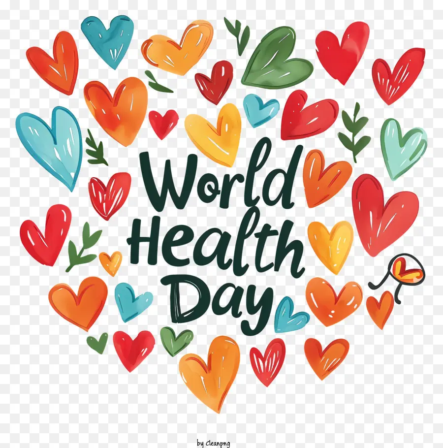 giornata mondiale della salute - Simbolo del cuore colorato con verde, fiore rosa