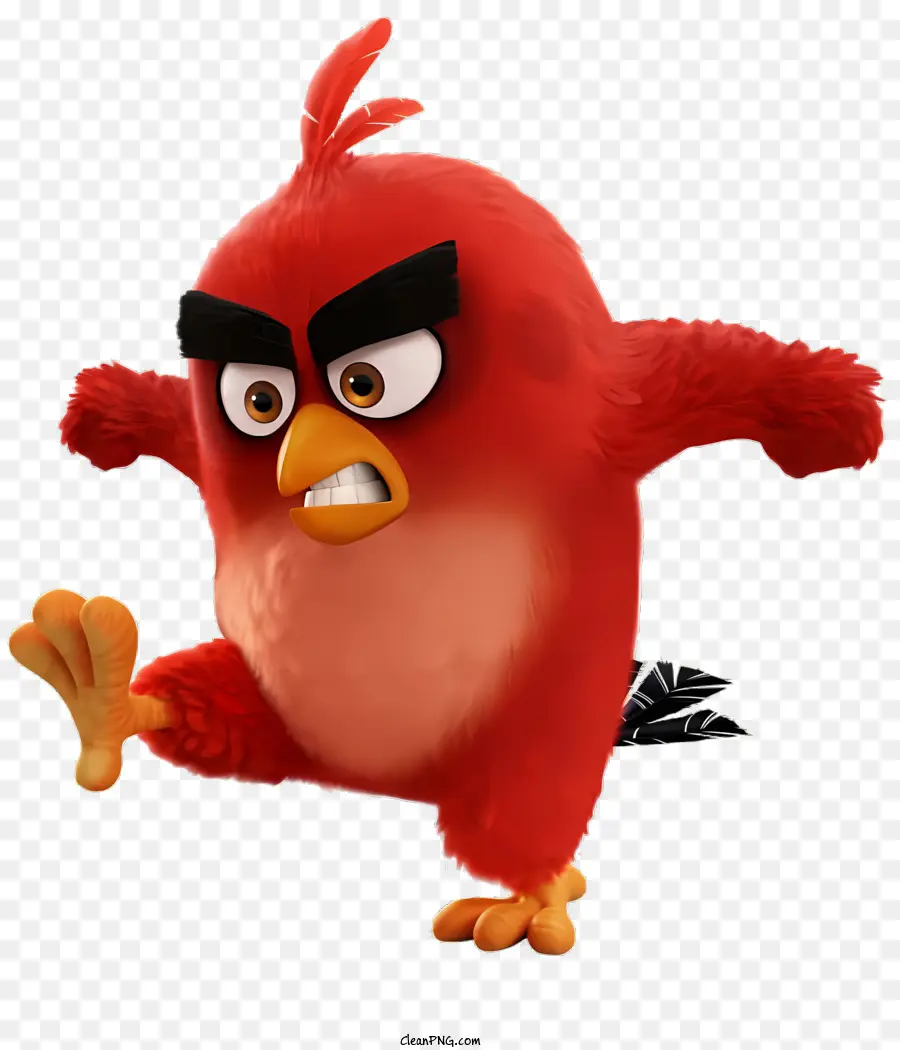Wütende Vögel - Cartoon Vogel mit verbreiteten Beinen stehend