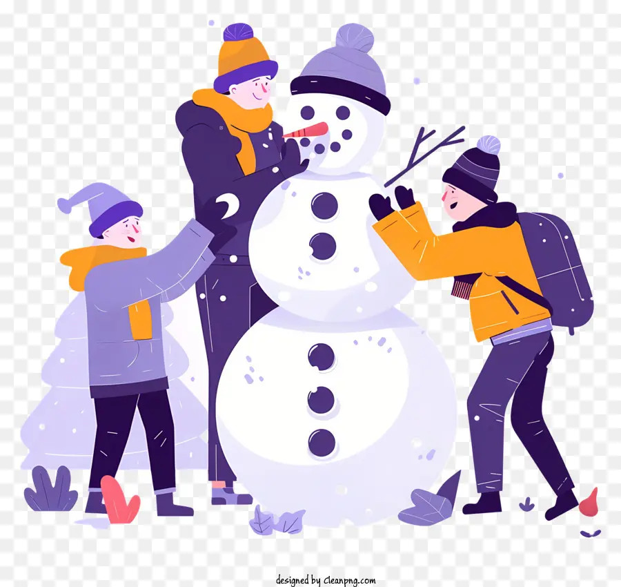 Schneemann - Menschen in der Umgebung von Snowman im Winterwunderland