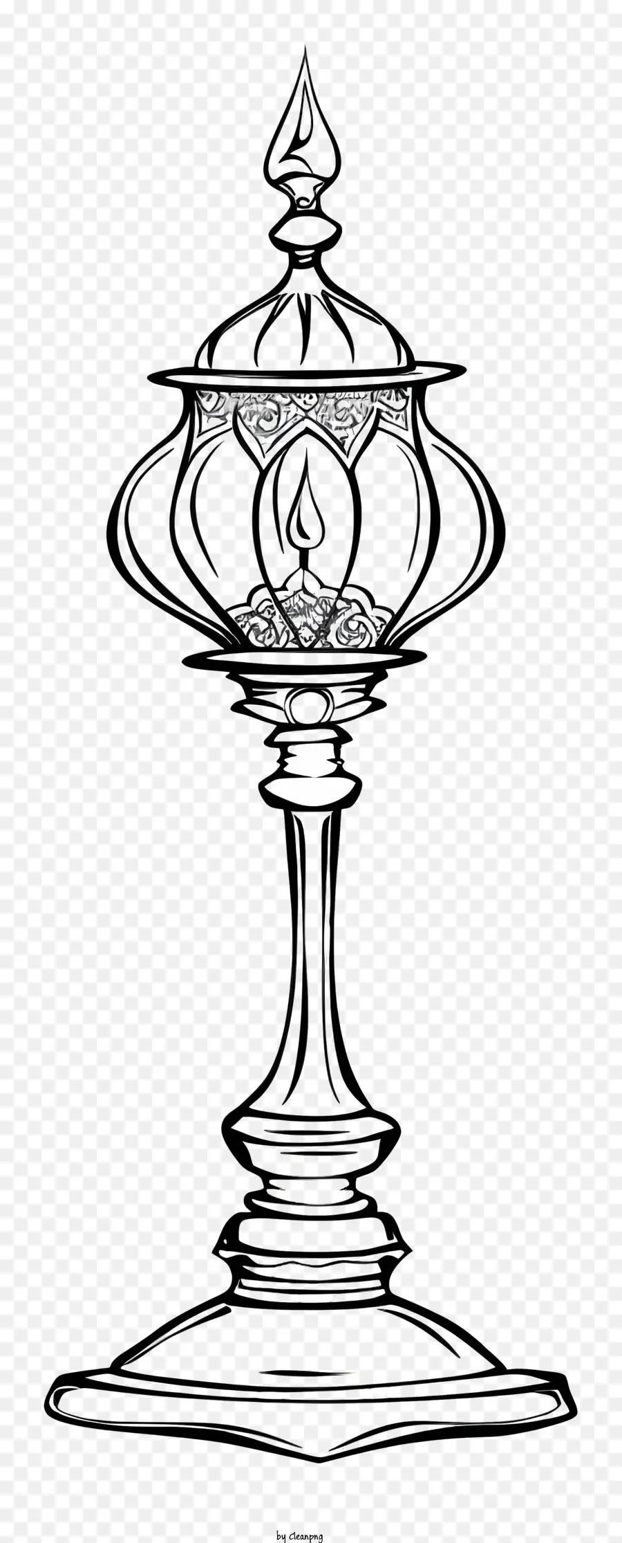 Islamico la lampada - Vaso di vetro intricato sospeso nella riflessione dell'acqua