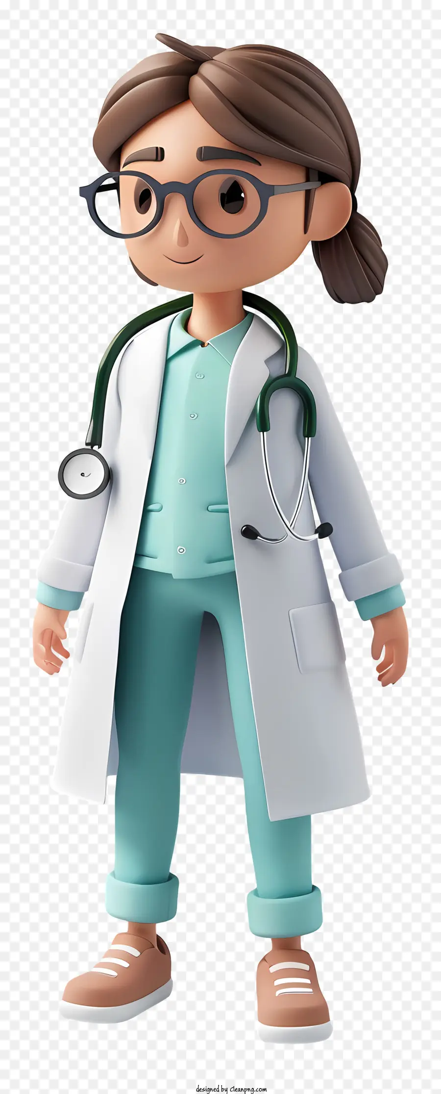 đeo kính - Bác sĩ mặc áo khoác phòng thí nghiệm và kính mỉm cười
