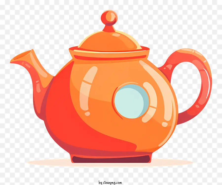 Orange - Orange Teekanne mit weißem Fleck im Griff