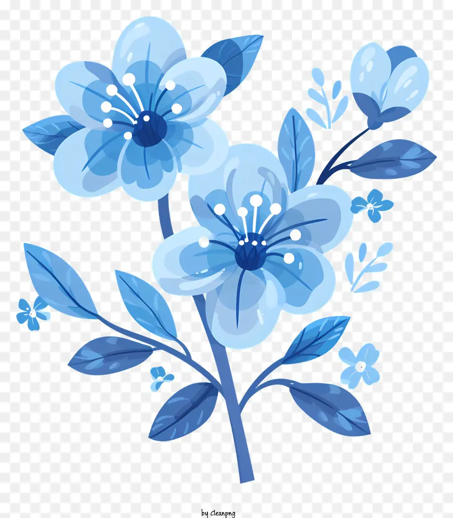 hoa màu xanh - Hoa màu xanh đơn giản, thanh lịch với lá