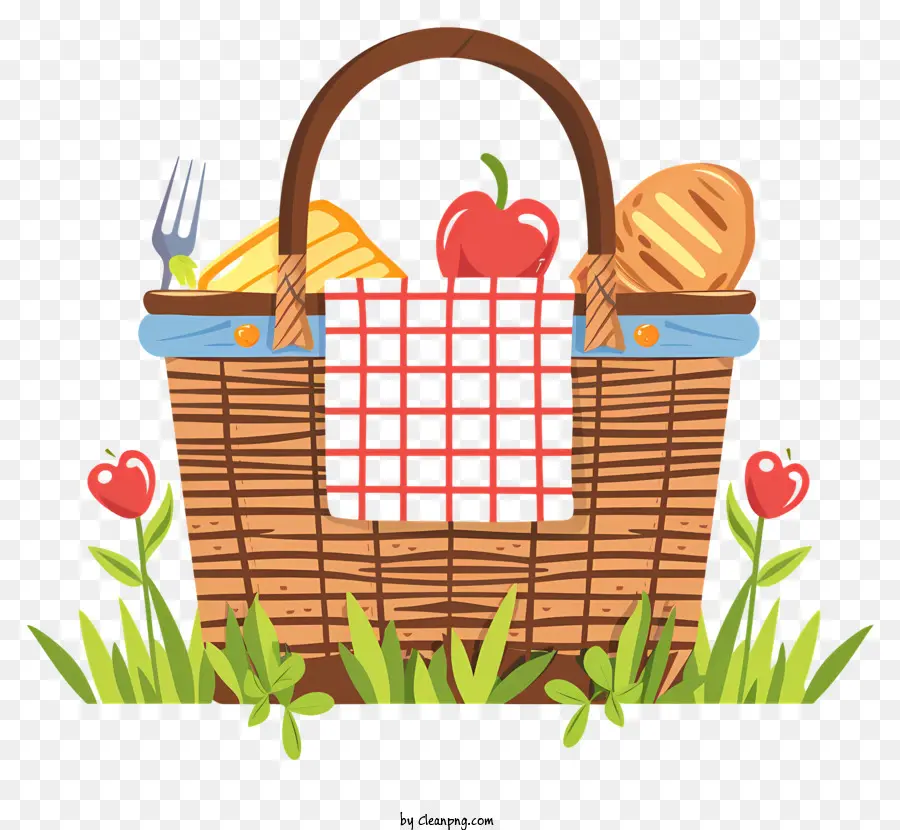 picnic basket fruits vegetables apples carrots