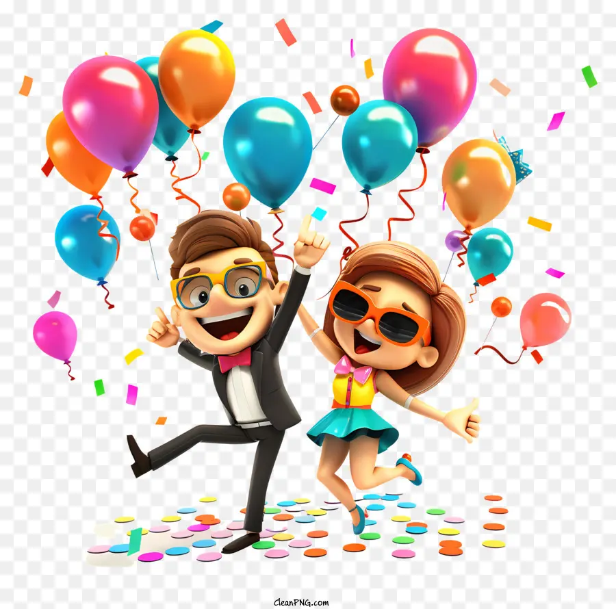 World Party Day Celebration Party glückliche Luftballons - Gemeinsam mit Luftballons in einer Menschenmenge feiern