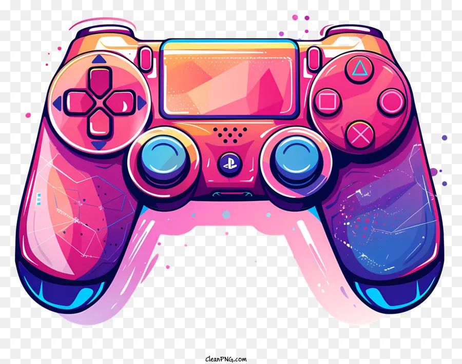GamePad Game Controller Pulsanti colorati joystick - Controller di gioco colorato e futuristico con luci al neon