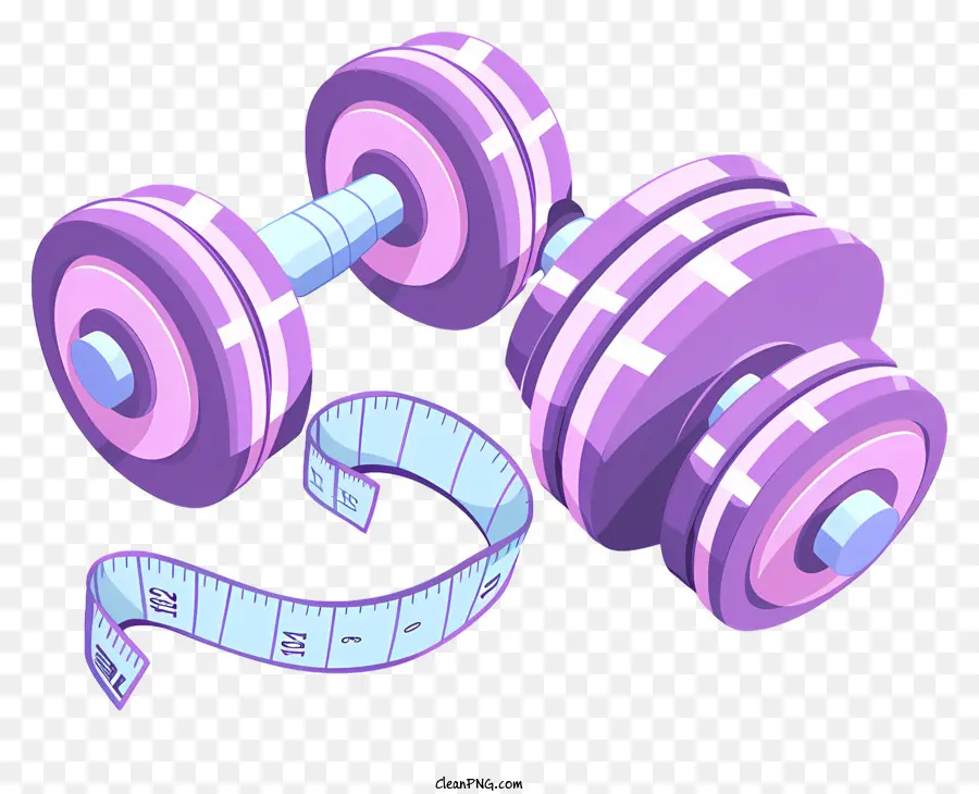 manubri di manubri di manubri di fitness esercizio di sollevamento pesi - Dumbells rosa e viola con misurazione di misurazione