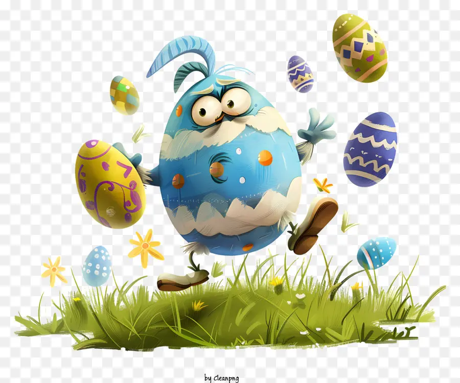 uovo - Happy Pasqua Egg che vola con uova colorate