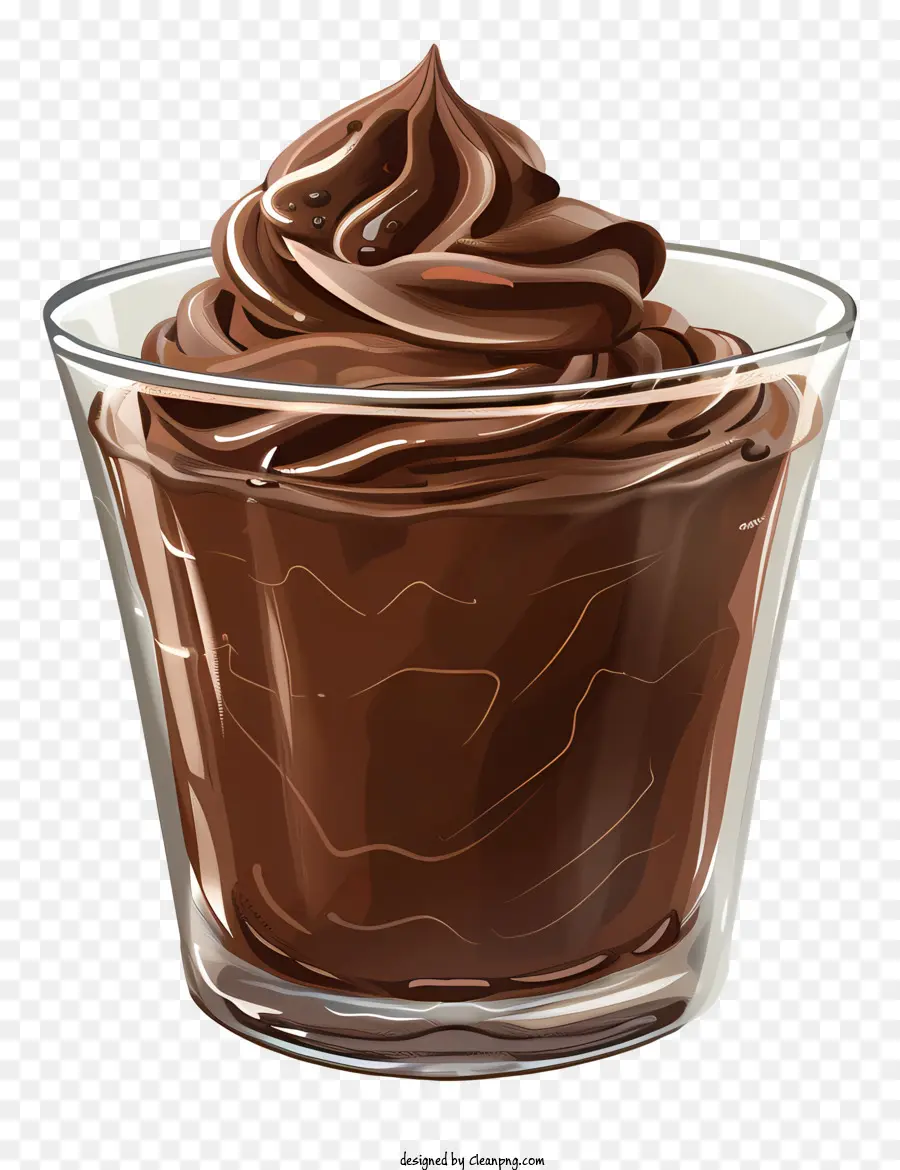 Schokoladenmousse -Tag Schokoladenmousse Dessert cremige Textur Schlagsahne - Schokoladenmousse mit Schlagsahne und Spänen