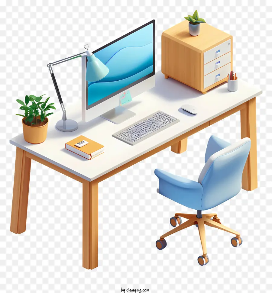 Office Desk Computer Desk Monitor Tastatur Maus - Computertisch mit Monitor, Tastatur und Maus