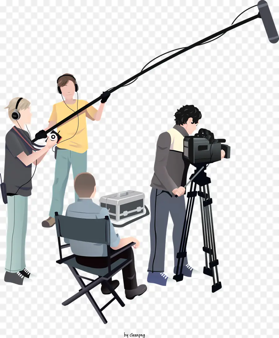 Video in studio direttore della produzione cinematografica Cameramana - Film Crew in Action Shooting Film Scene