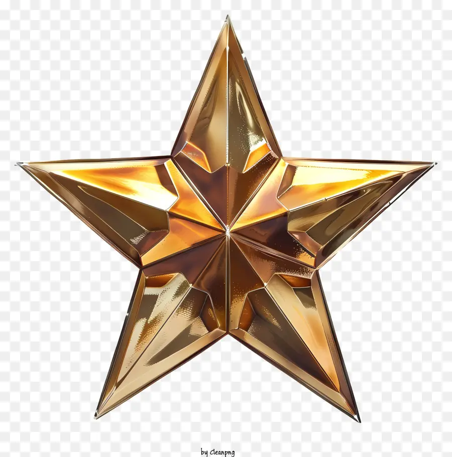 Stern - Golden Stern auf schwarzem Hintergrund, Metallic Finish