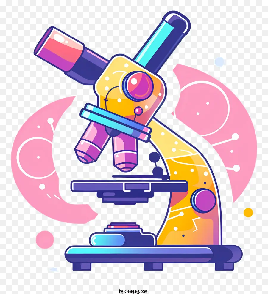 Mikroskop wissenschaftlicher Werkzeugbeobachtung der Analyse von mikroskopischen Organismen - Farbenfrohes, einstellbares, wissenschaftliches Mikroskop mit zwei Objektiven