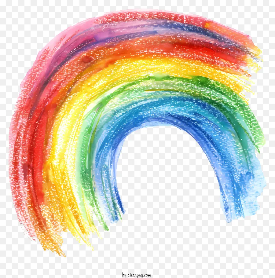 Regenbogen - Kreisförmiger Regenbogen mit lebendigen Aquarellstrichen