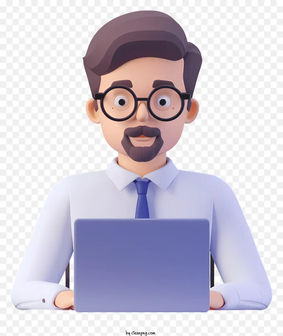 Brille - Mann in weißem Hemd und Brille arbeiten