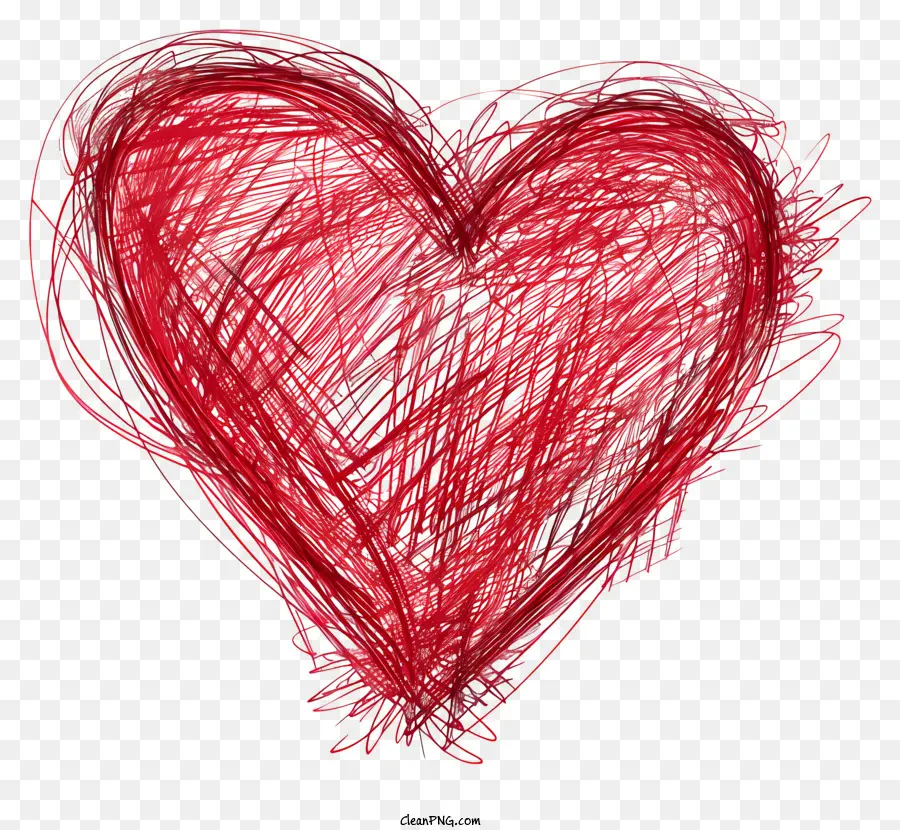 doodle Herzen - Tintenfleck Herz auf weißer Oberfläche