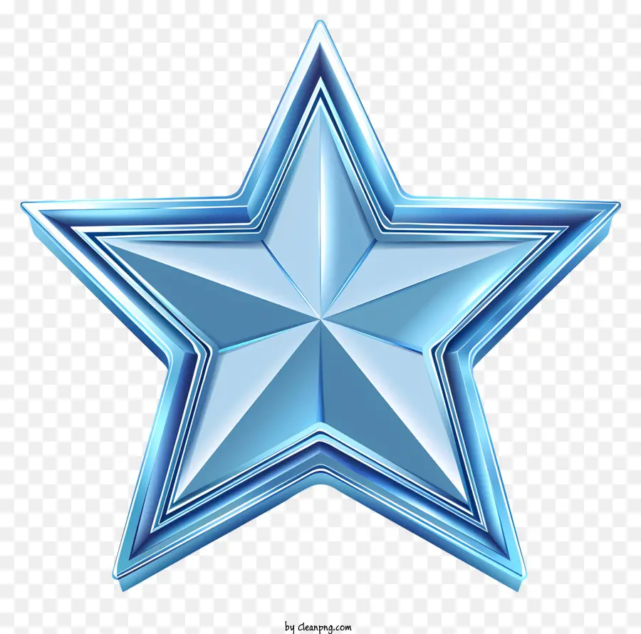 Stern - Blauer metallischer Stern mit scharfen Punkten