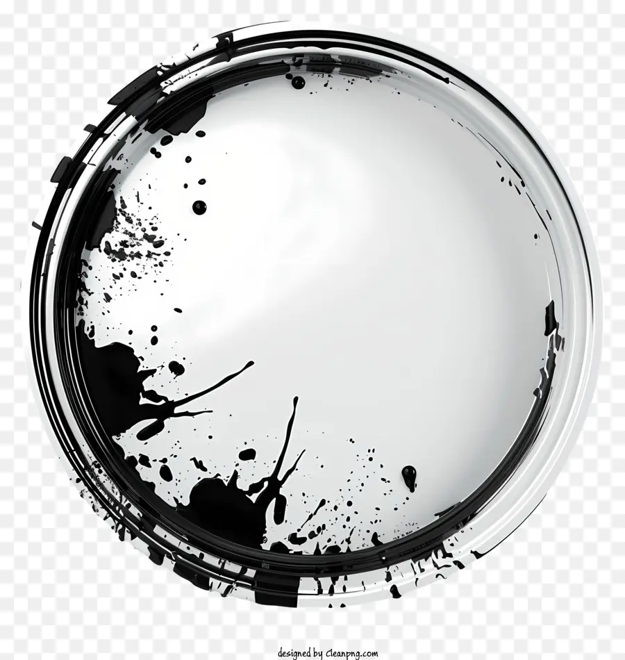 Runde Rahmen - Kreisförmiger Tintenfleck auf der porösen Oberfläche. 
Kontrast