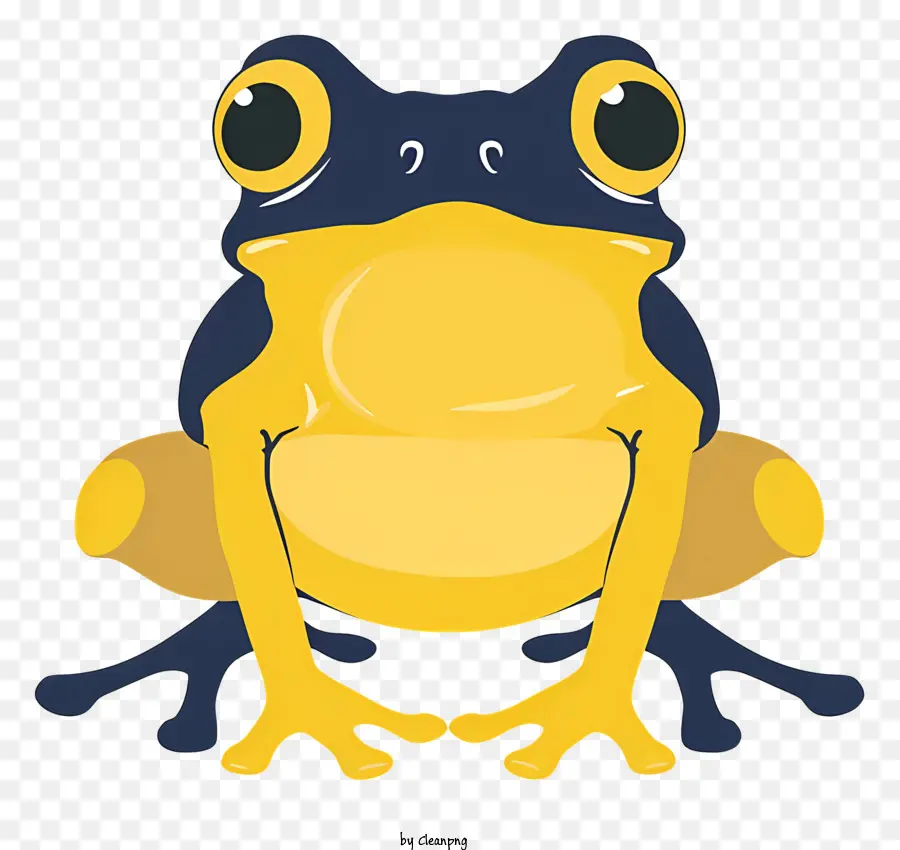 Cartoon Frosch gelber Frosch schwarzer Frosch überraschte Frosch große Augen Frosch - Gelb und Schwarz überraschte den Frosch an den Hinterbeinen