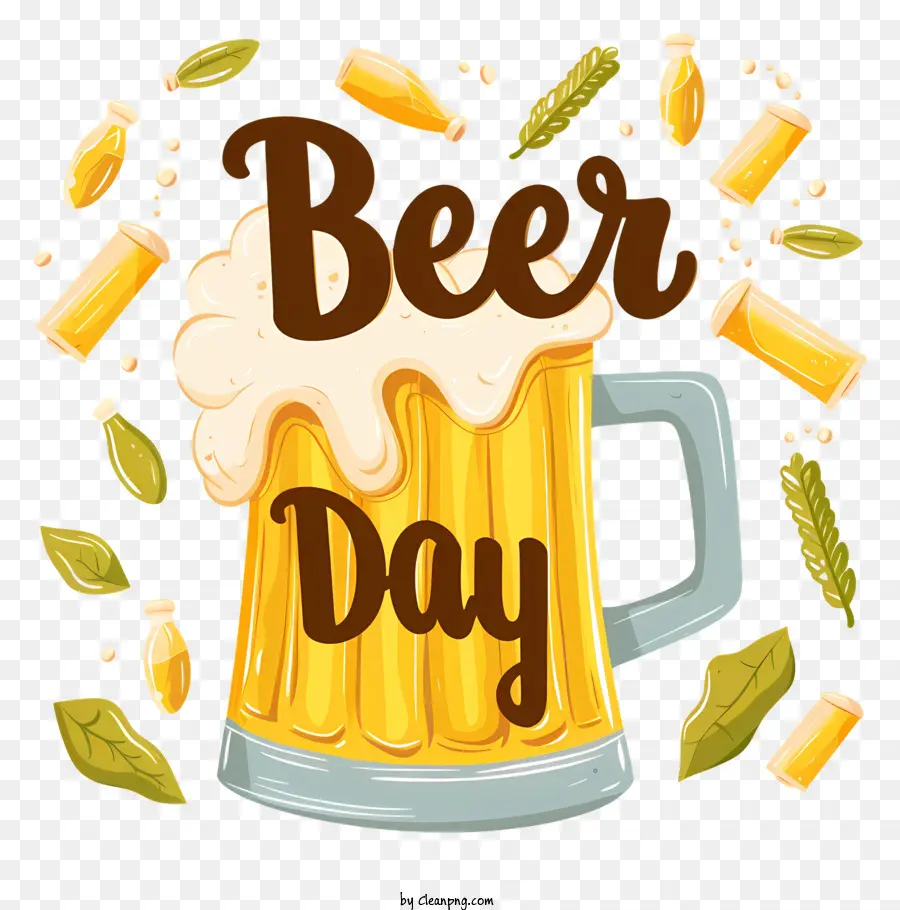 Birra per birra birra beer giorno in vetro tazze di birra - Segno del giorno della birra con vetro pinta e tazze