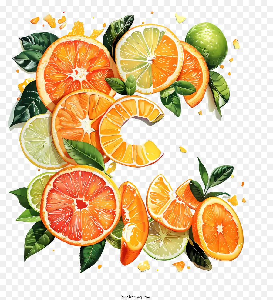 arancione - 8 'realizzati con fette di frutta di agrumi sovrapposti