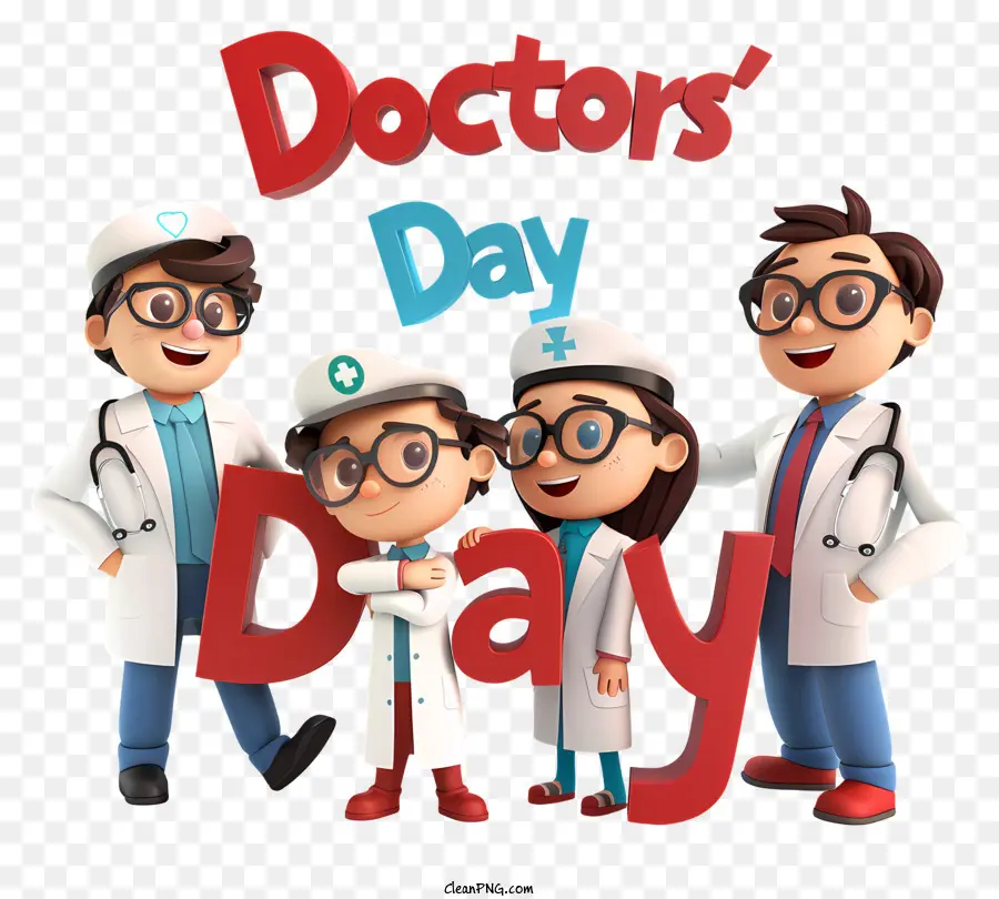 Giorno dei medici - Gruppo di medici sorridenti in cappotti bianchi