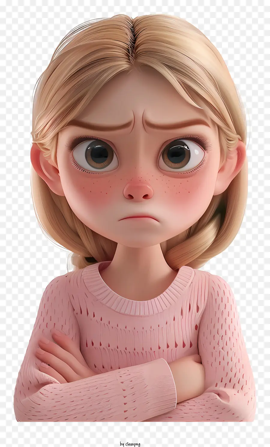 feeling sad woman blonde hair pink sweater sad