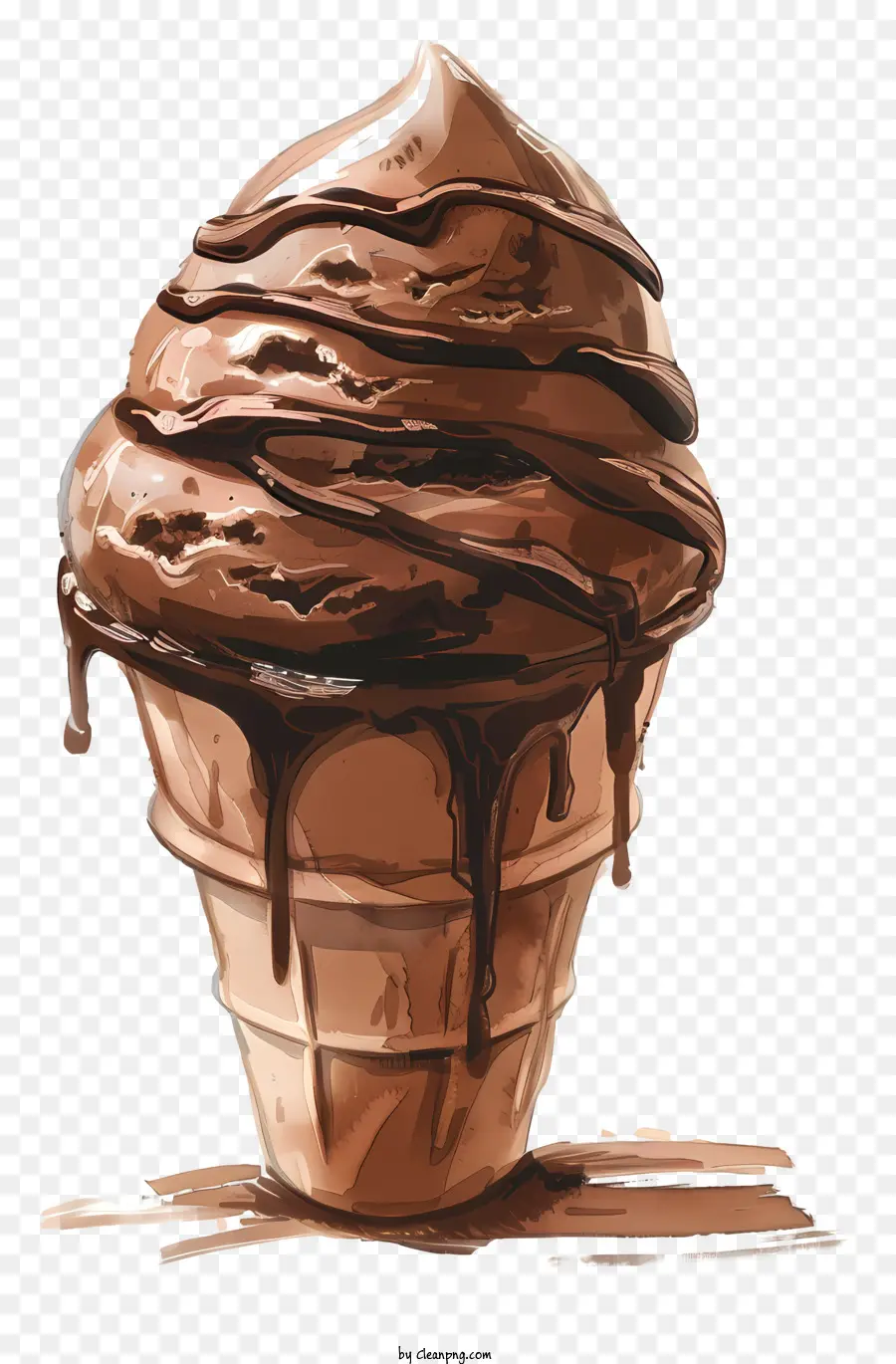 gelato al cioccolato cono gelato al cioccolato gocciolante salsa al cioccolato cono cioccolato gelato marrone - Cono gelato al cioccolato con salsa gocciolante