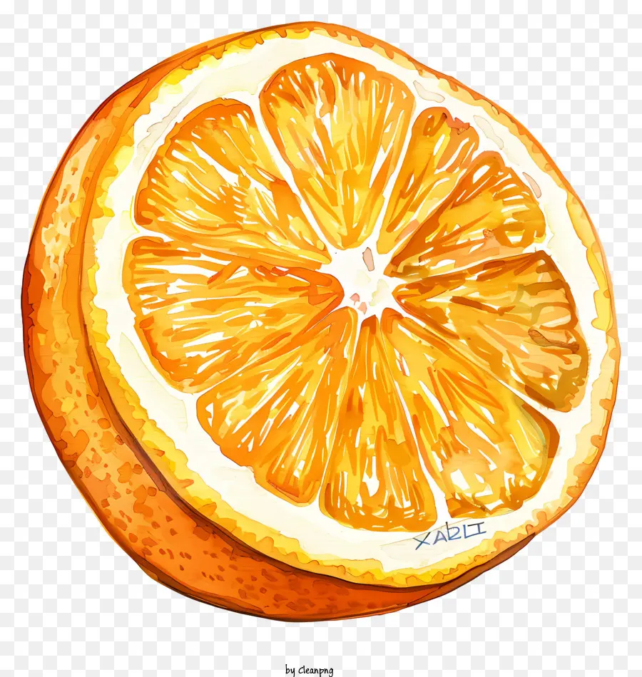 Orange - Frische, lebendige Orangenscheibe, fröhliche Stimmung
