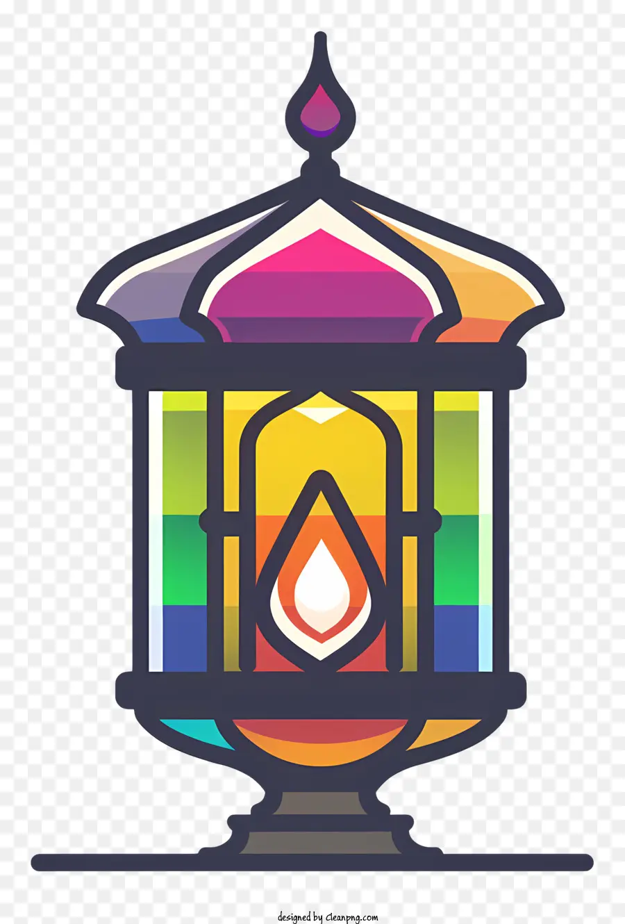 islamische Lampe - Bunte Kuppellampe mit Flammen im Inneren