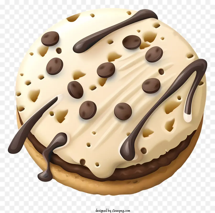 biscotto con panna al cioccolato cookie panna di formaggio glassata glassata gocce dessert - Biscotto con gocce di cioccolato con glassa di formaggio crema