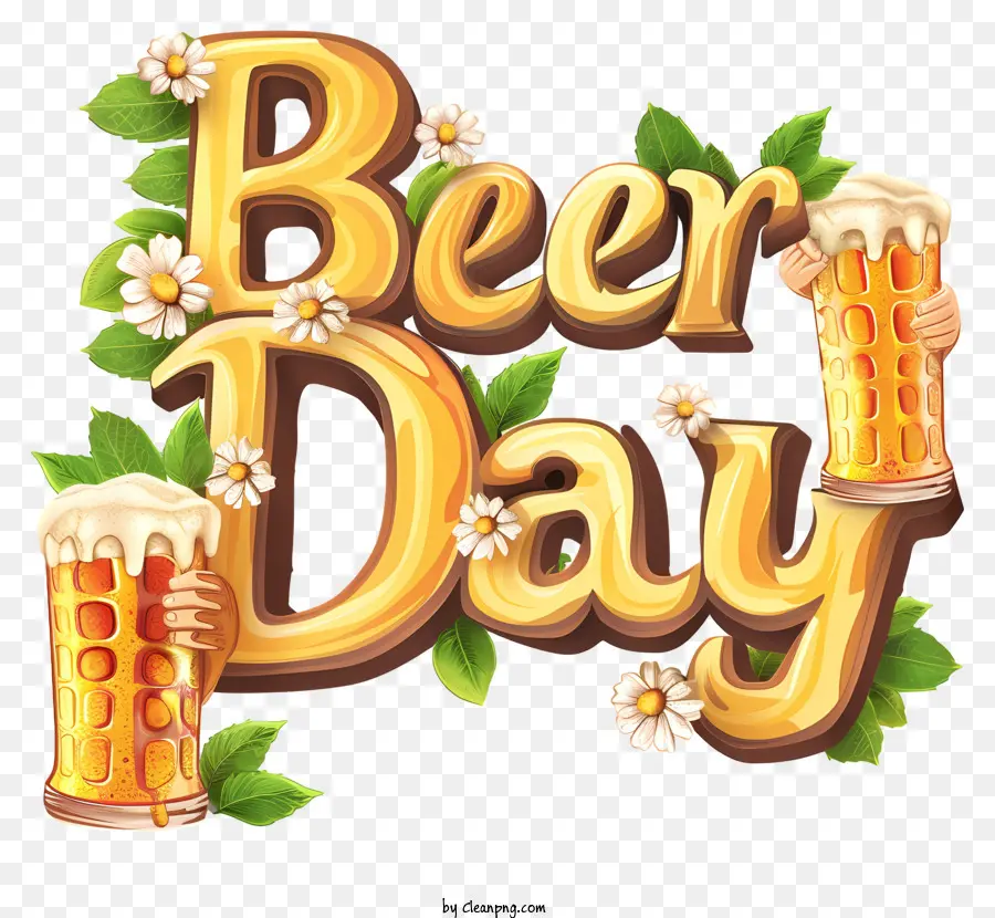 birra giorno birra felice celebrazione alcol - Poster con testo 