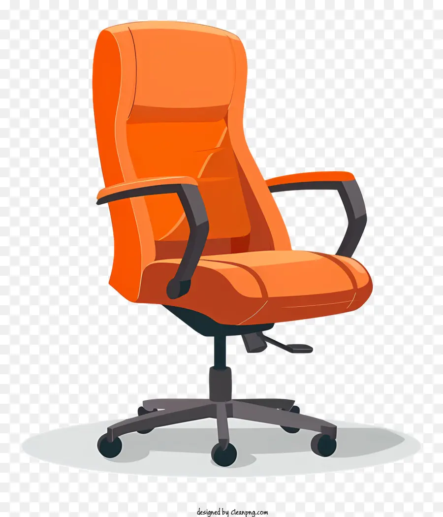 Orange - Moderner, stilvoller orangefarbener Bürostuhl auf schwarzem Hintergrund