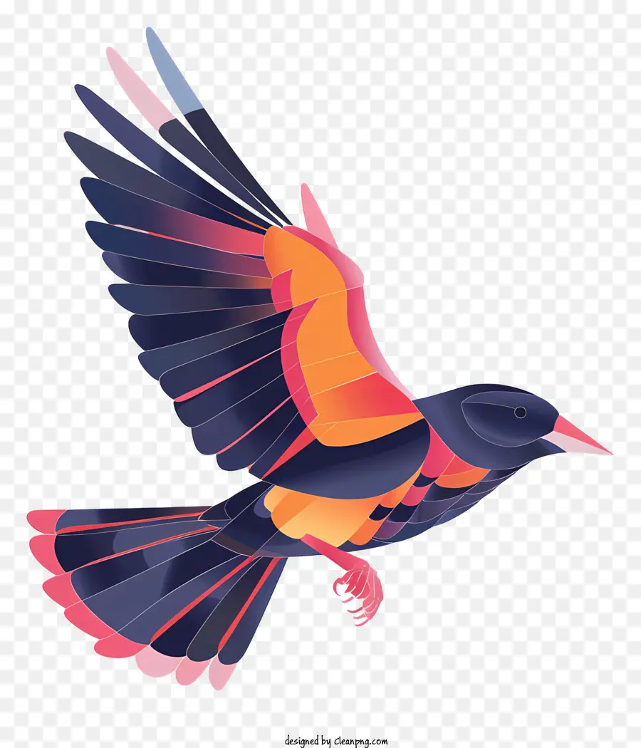 forme geometriche - Uccello colorato in volo a basso stile poli