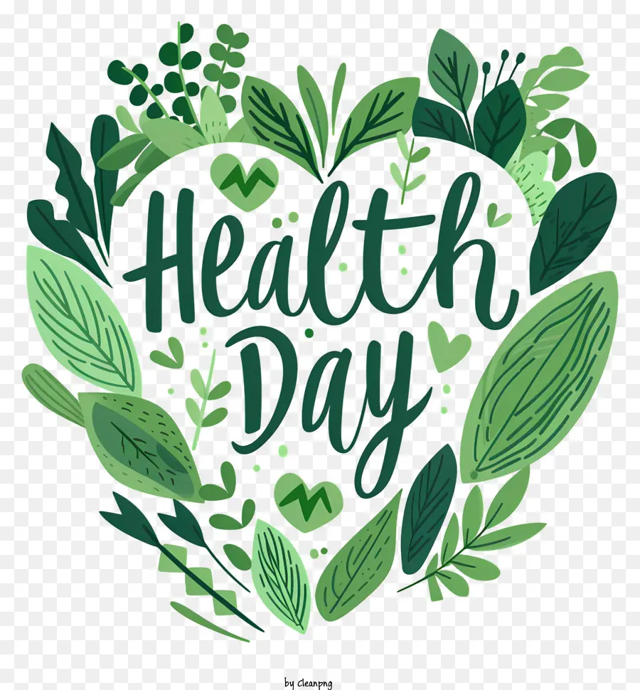 sức khỏe thế giới ngày - Lá xanh chính tả 'ngày lành mạnh' trong trái tim