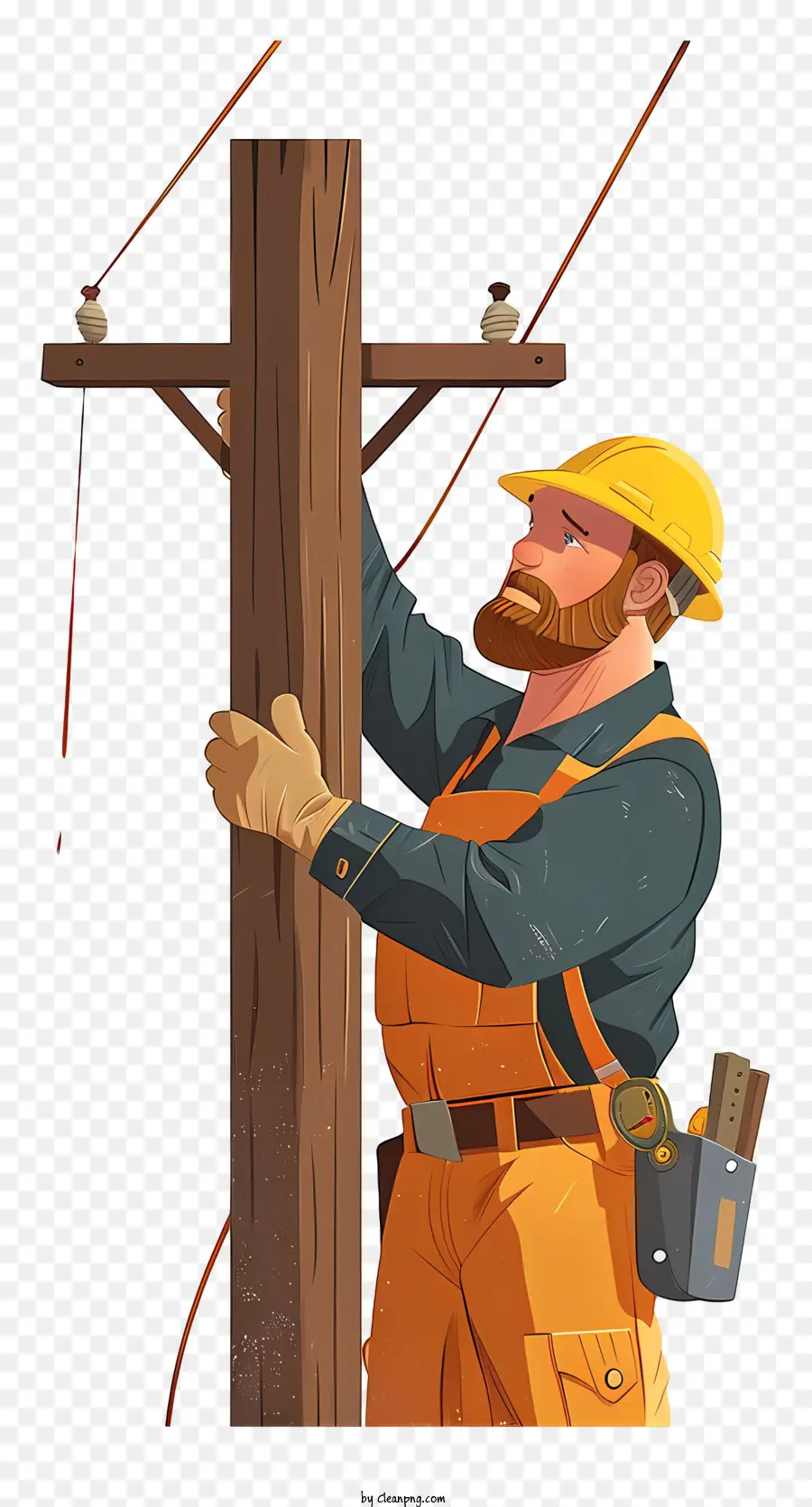 lineman appreciation day electrician telephone pole electricity box beard