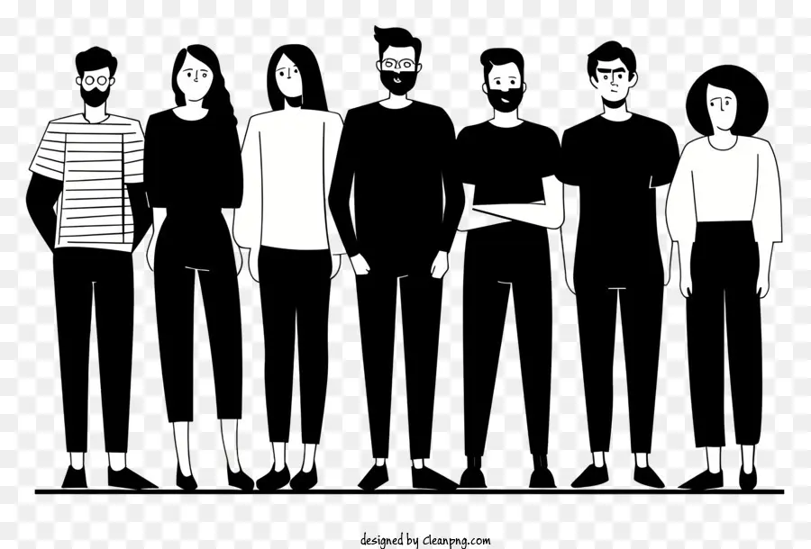 gruppo di persone - Sei persone in piedi in abiti casual