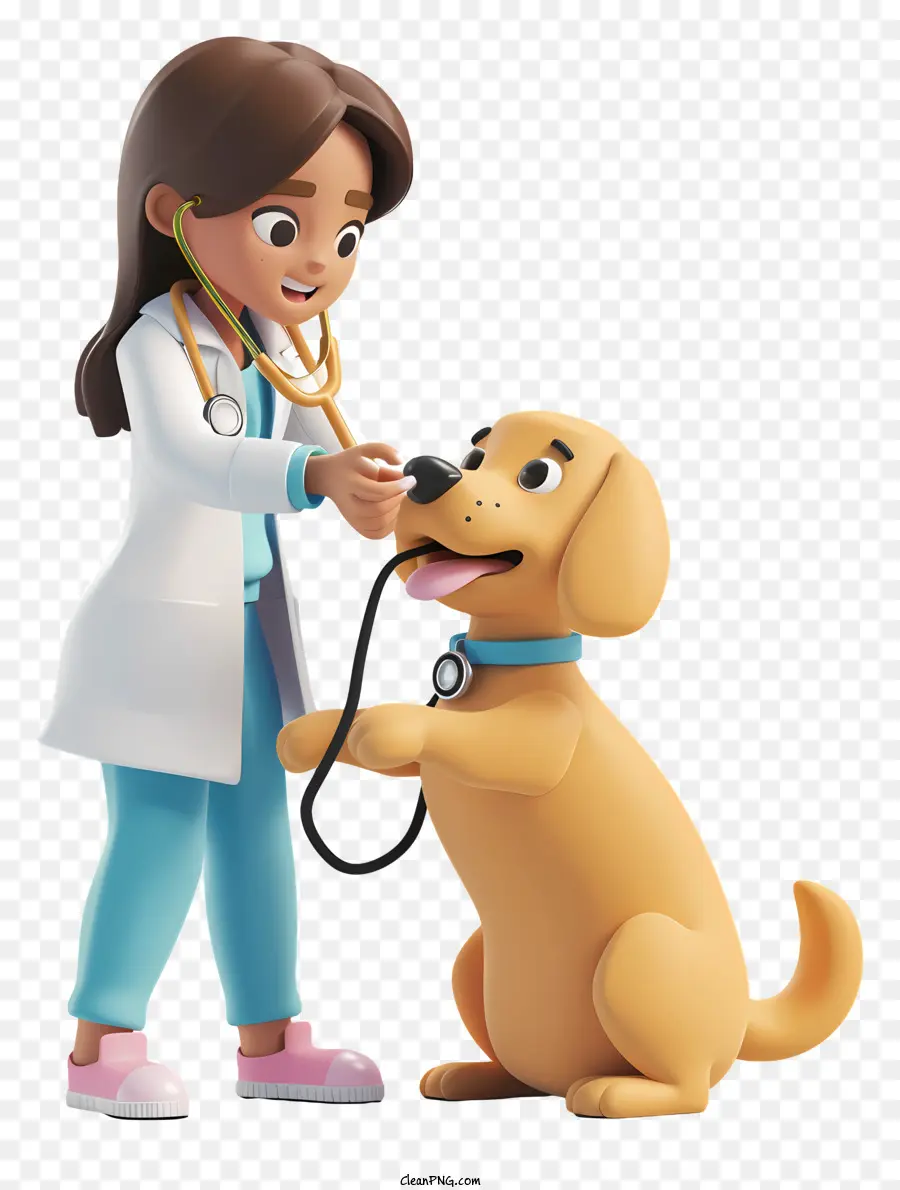 stetoscopio - Veterinaria che esamina il cane nell'ufficio veterinario