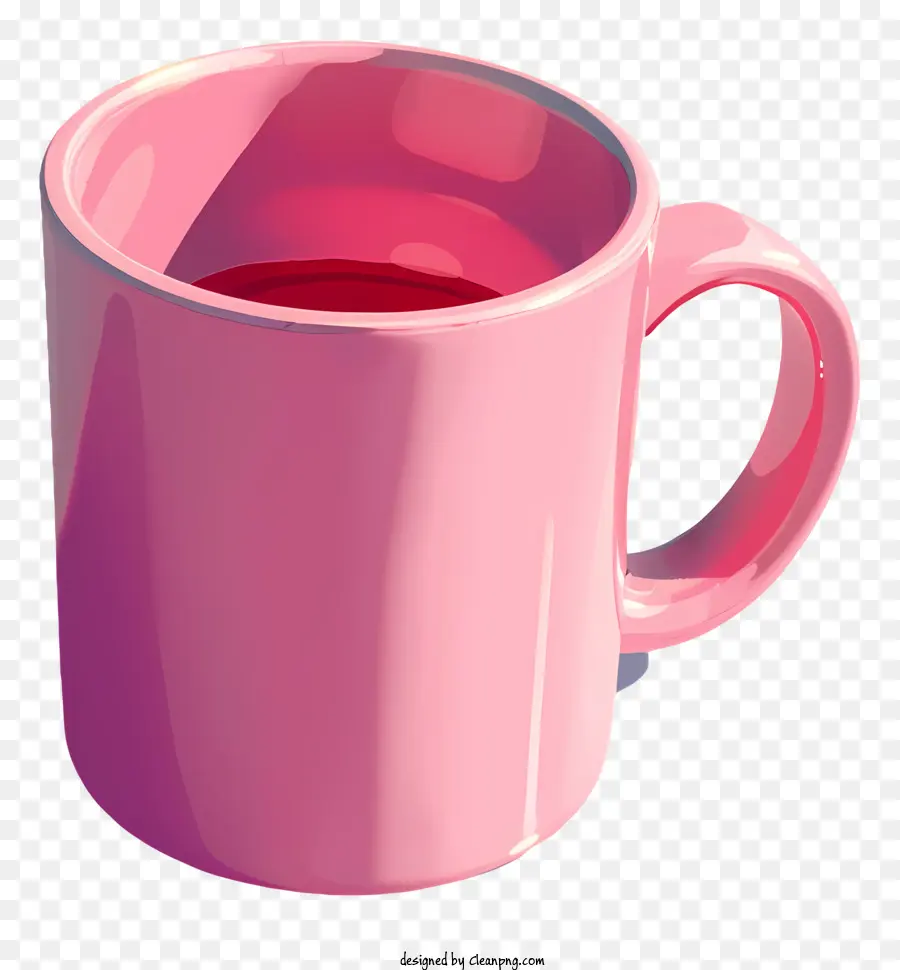 rosa Becher Keramik Becher Plastik Becher Griff Spout - Tiefe rosa Keramikbecher mit Griff und Auslauf