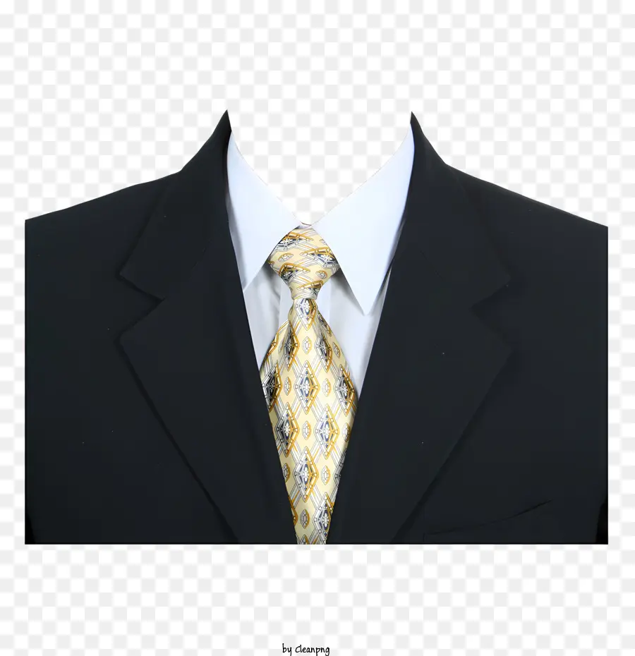 abbigliamento formale abito elegante vestito da uomo cravatta in oro maschile maschile - Uomo in abito nero con cravatta dorata