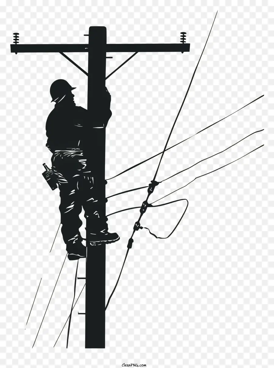 Lineman Wertschätzungstag Elektrische Pole Stromleitung Sicherheitsausrüstung Berghelm - Person, die sicher an elektrischer Stromleitung arbeitet