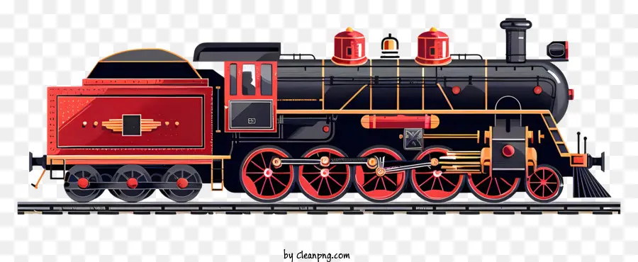 Treno locomotivo a vapore a vapore Railway vintage - Old Steam Locomotive Blowing Whistle sui binari