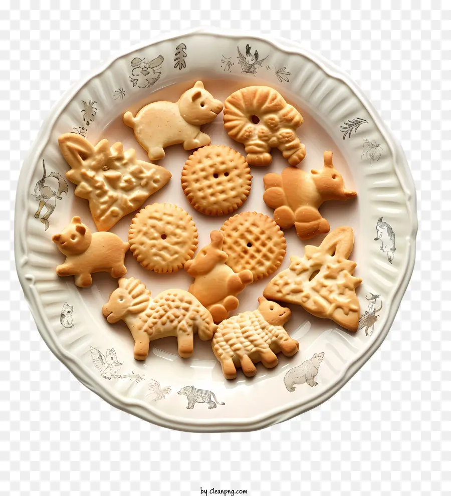 scimmia - Cracker per animali disposti su piatto decorativo