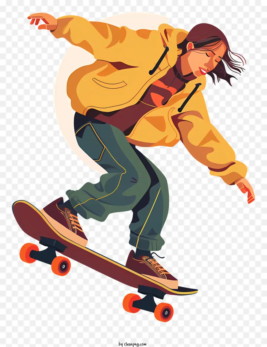 adolescente skateboard skateboard skateboard ramp skater gialla - Man skateboarding giù per la rampa con camicia aperta
